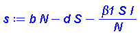 b*N-d*S-beta1*S*I/N