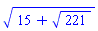 (15+221^(1/2))^(1/2)