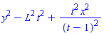 y^2-L^2*t^2+t^2*x^2/(t-1)^2