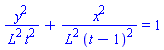y^2/(L^2*t^2)+x^2/(L^2*(t-1)^2) = 1