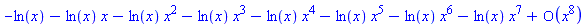 series(-ln(x)-ln(x)*x-ln(x)*x^2-ln(x)*x^3-ln(x)*x^4-ln(x)*x^5-ln(x)*x^6-ln(x)*x^7+O(x^8),x,8)