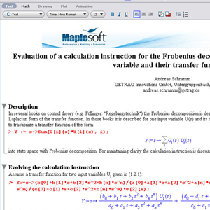 Engineering software solutions from Maplesoft