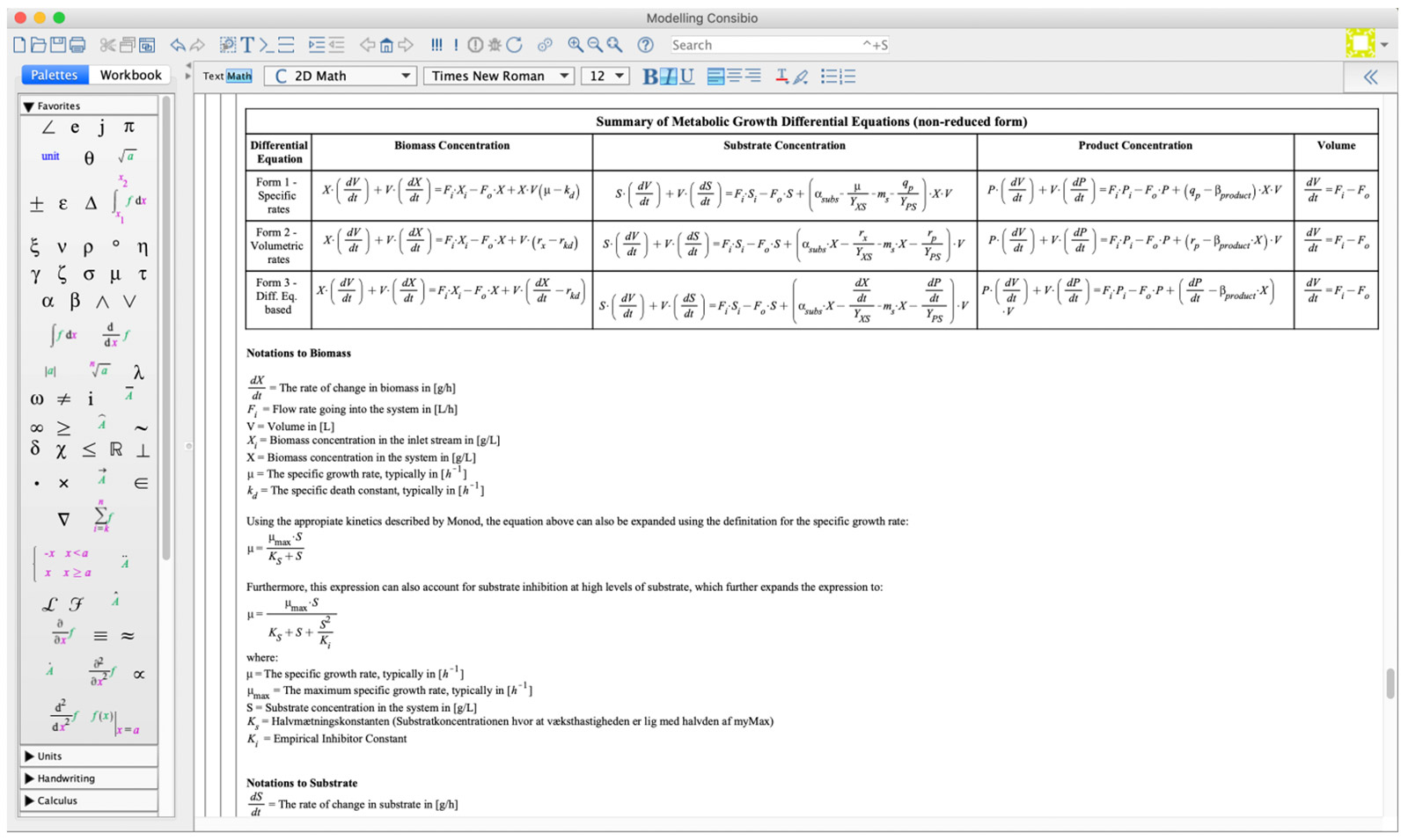 Figure 2: Consibio uses Maple for modeling various biological processes, taking advantage of Maple's intuitive calculation interface.