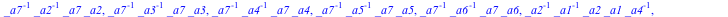 GroupTheory:-FPGroup([_a1, _a2, _a3, _a4, _a5, _a6, _a7], {[_a6, _a6], [_a1, _a1, `/`(1, `*`(_a3))], [_a2, _a2, `/`(1, `*`(_a4))], [_a3, _a3, `/`(1, `*`(_a5))], [_a4, _a4, `/`(1, `*`(_a6))], [_a5, _a5...