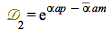 `&Dscr;`[2] = exp(`+`(`*`(alpha, `*`(ap)), `-`(`*`(conjugate(alpha), `*`(am)))))