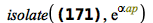isolate(`&Dscr;`[1] = `*`(exp(`+`(`-`(`*`(`/`(1, 2), `*`(`^`(abs(alpha), 2)))))), `*`(exp(`*`(alpha, `*`(`#msup(mi(