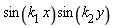 sin(k[1]*x)*sin(k[2]*y)