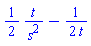 (1/2)*t/s^2-(1/2)/t