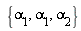 {alpha[1], alpha[2]}