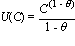 U(C) = C^(1-theta)/(1-theta)