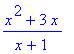 (x^2+3*x)/(x+1)