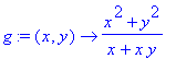 g := proc (x, y) options operator, arrow; (x^2+y^2)/(x+x*y) end proc