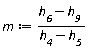 m := (h__6-h__9)/(h__4-h__5)
