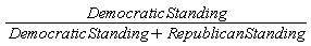 Democratic*Standing/(Democratic*Standing+Republican*Standing)