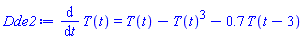 diff(T(t), t) = T(t)-T(t)^3-.7*T(t-3)