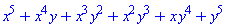 x^5+x^4*y+x^3*y^2+x^2*y^3+x*y^4+y^5