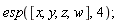 esp([x, y, z, w], 4)