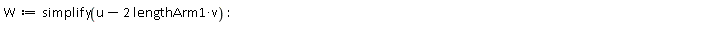 W := simplify(-2*v*lengthArm1+u)