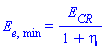 E[e, min] = E[CR]/(1+eta)