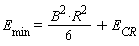 E[min] = (1/6)*B^2*R^2+E[CR]