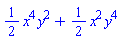 (1/2)*x^4*y^2+(1/2)*x^2*y^4