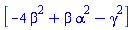 [-4*beta^2+beta*alpha^2-gamma^2]