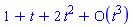 series(1+t+2*t^2+O(t^3),t,3)