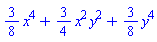 (3/8)*x^4+(3/4)*x^2*y^2+(3/8)*y^4