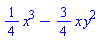 (1/4)*x^3-(3/4)*x*y^2