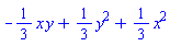 -(1/3)*x*y+(1/3)*y^2+(1/3)*x^2