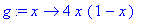 g := proc (x) options operator, arrow; 4*x*(1-x) end proc