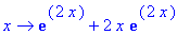proc (x) options operator, arrow; exp(2*x)+2*x*exp(...
