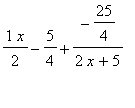 1/2*x-5/4+(-25/4)/(2*x+5)