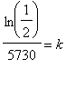 ln(1/2)/5730 = k