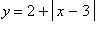y = 2+abs(x-3)