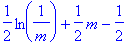 1/2*ln(1/m)+1/2*m-1/2