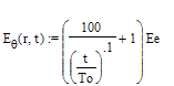E[theta](r,t) := (100/((t/To)^.1)+1)*Ee