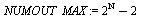 `assign`(NUMOUT_MAX, `+`(`^`(2, Nu), `-`(2)))