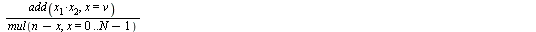 `assign`(makeCTR_s, proc (N) [seq(k[i] = add(`/`(`*`(mul(mu[k], k = v), `*`(`^`(-1, `+`(nops(v), `-`(1))), `*`(factorial(`+`(nops(v), `-`(1))), `*`(factorial(i))))), `*`(mul(`*`(`^`(factorial(x), numb...