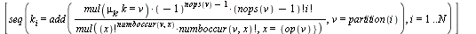 `assign`(comb, proc (V, ptr, Y) if ptr = `+`(nops(V), 1) then return Y end if; seq(comb(V, `+`(ptr, 1), [op(Y), L]), L = V[ptr]) end proc); -1