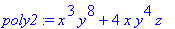 poly2 := x^3*y^8+4*x*y^4*z