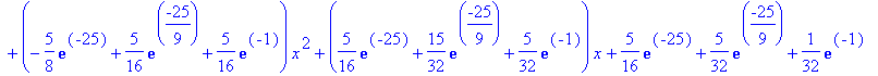 (5/16*exp(-25)-5/32*exp(-25/9)+1/32*exp(-1))*x^5+(5...