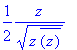 1/2*z/(sqrt(z*conjugate(z)))