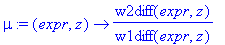 mu := proc (expr, z) options operator, arrow; w2dif...