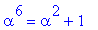 alpha^6 = alpha^2+1