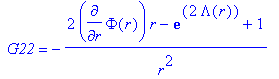 ` G22` = -(2*diff(Phi(r),r)*r-exp(2*Lambda(r))+1)/(...