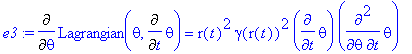 e3 := Diff(Lagrangian(theta,Diff(theta,t)),theta) =...