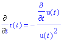 Diff(r(t),t) = -diff(u(t),t)/(u(t)^2)