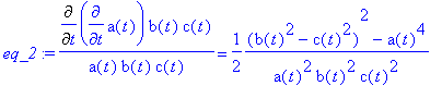 eq_2 := Diff(diff(a(t),t)*b(t)*c(t),t)/(a(t)*b(t)*c...