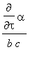 diff(alpha,tau)/(b*c)